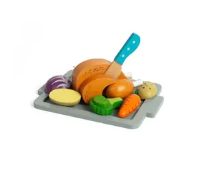 Bigjigs Toys Sada Pečené kuře se zeleninou / od 18 měsíců 