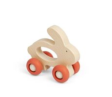 Bigjigs Toys Zvířátko na kolečkách Králíček / od 12 měsíců