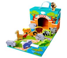 Bino Cestovní kufřík se zvířátky zoo / od 18 měsíců