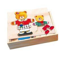 Bino oblékací puzzle - medvědice s medvídětem / od 3 let