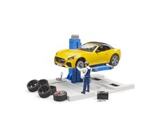 Bruder Autoservis s roadsterem a mechanikem / 1:16 / od 4 let