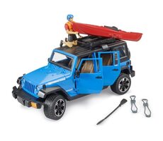 Bruder Jeep Wrangler Rubicon s kajakem a figurkou / 1:16 / od 4 let