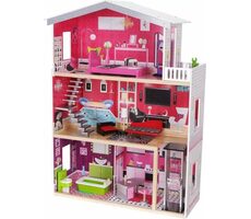 ECOTOYS Domeček pro panenky Malibu s vybavením / od 3 let