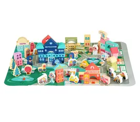 ECOTOYS Dřevěné kostky Zvířátka / 8 kostek / od 3 let