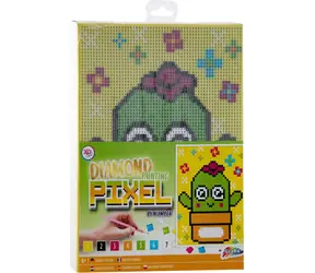GRAFIX Diamantové malování na rámu Pixel Kaktus 15x20cm / od 6 let