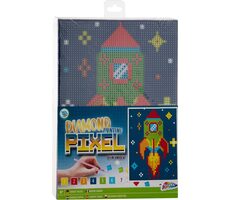 GRAFIX Diamantové malování na rámu Pixel Raketa 15x20cm / od 6 let