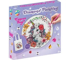 GRAFIX Diamantové malování Plátěná taška Jednorožec 25x31 cm / od 6 let