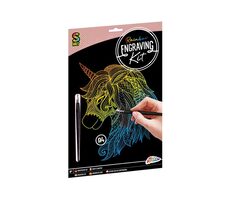 GRAFIX Duhový škrabací obrázek Jednorožec / od 8 let