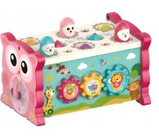 CHIPOLINO Motorická kostka 8v1 Owl růžová / od 18 měsíců
