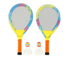 KIK Velké LED pálky na badminton + 2 košíčky