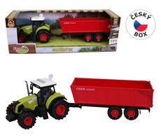 MaDe 07211 - Traktor s přívěsem, se zvukem a světlem, 12,5 x 34,5 cm