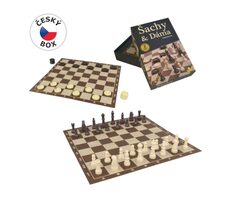 MaDe 00906 - Šachy-Dáma, 34x34cm, figurka až 5,5cm