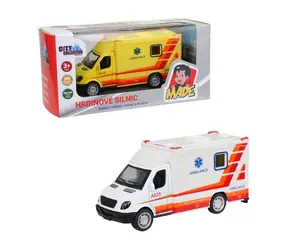 MaDe 10697 - Ambulance kovová, zpětný chod, 10 cm