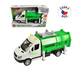 MaDe 12415 - Auto popelářské na setrvačník, se světlem a zvukem, 19 cm