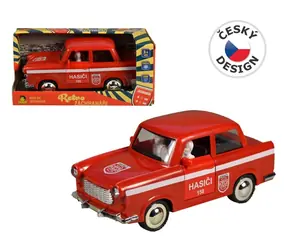 MaDe 98529 - Auto retro požární na setrvačník 6 x 17 x 8 cm