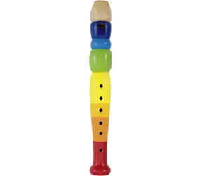 GOKI Dětská dřevěná flétna 20 cm duhová / od 5 let