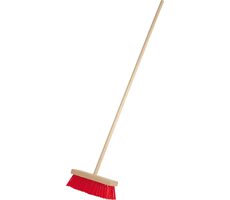 GOKI Dětský smeták s červenými štetinami 65cm / od 3 let