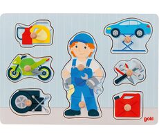 GOKI Dřevěná vkládačka Automechanik / od 12 měsíců