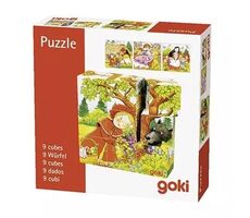 GOKI Dřevěné kostky Pohádky / 9 kostek / od 3 let