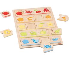 GOKI Dřevěné puzzle Barvy 5x4 dílků / od 2 let