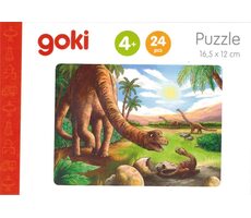 GOKI Dřevěné puzzle Dinosauři: Brachiosaurus / 24 dílků / od 4 let