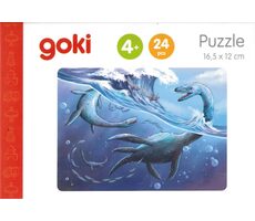 GOKI Dřevěné puzzle Dinosauři: Elamosaurus / 24 dílků / od 4 let
