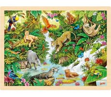 GOKI Dřevěné puzzle Džungle / 96 dílků / od 3 let