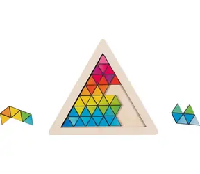 GOKI Dřevěné puzzle Hlavolam - trojúhelník / 8 dílků / od 6 let