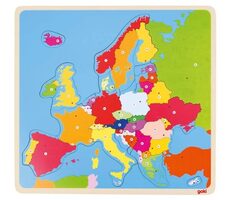 GOKI Dřevěné puzzle Mapa Evropy / 35 dílků / od 5 let