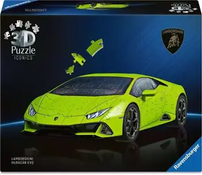 Ravensburger 3D Puzzle Iconics: Lamborghini Huracán Evo zelené / 108 dílků / od: 8 let
