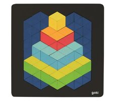 GOKI Dřevěné puzzle Pyramida 3D efekt / 82 dílků / od 4 let