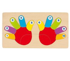 GOKI Dřevěné vkládací puzzle Ruce / od 2 let