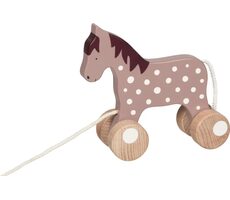 GOKI Dřevěný tahací koník fialová / od 12 měsíců