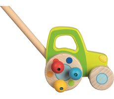 GOKI Dřevěný traktor na tyči / od 12 měsíců