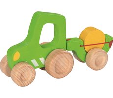 GOKI Dřevěný traktor s vlečkou / od 2 let