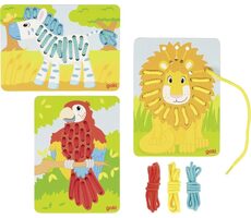 GOKI Provlékací obrázky - papoušek, lev a zebra