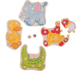 GOKI Puzzle hra s kostkami Zvířátka / od 4 let