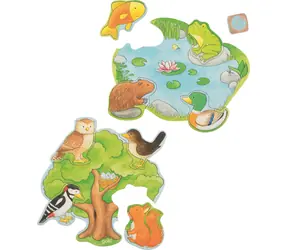 GOKI Puzzle hra s kostkou Kdo kde bydlí? / od 2 let