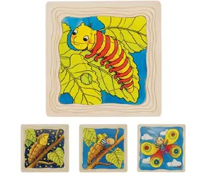 GOKI Vývojové dřevěné puzzle Motýl / od 3 let