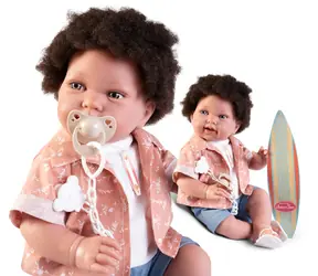 Antonio Juan 33361 PIPO HAIR - realistická panenka miminko s měkkým látkovým tělem - 42 cm / od 3 let