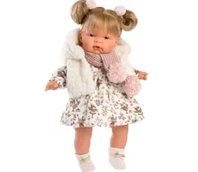 Llorens 38352 JOELLE - realistická panenka se zvuky a měkkým látkovým tělem - 38 cm / od 3 let