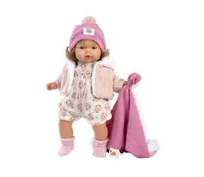 Llorens 38572 LOLA - realistická panenka se zvuky a měkkým látkovým tělem - 38 cm / od 3 let