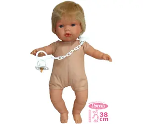 Llorens 385S SASHA - realistická panenka se zvuky a měkkým látkovým tělem - 38 cm / od 3 let