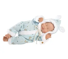 Llorens 63301 LITTLE BABY - spící realistická panenka miminko s měkkým látkovým tělem - 32 cm / od 3 let
