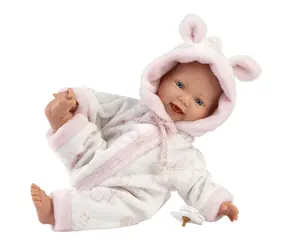 Llorens 63312 LITTLE BABY - realistická panenka miminko s měkkým látkovým tělem - 32 cm / od 3 let