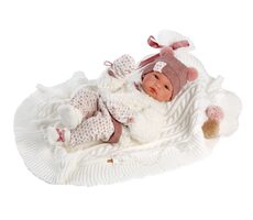 Llorens 63576 NEW BORN HOLČIČKA - realistická panenka miminko s celovinylovým tělem - 35 cm / od 3 let
