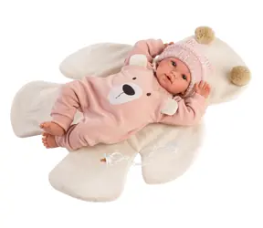Llorens 63644 NEW BORN - realistická panenka miminko se zvuky a měkkým látkovým tělem - 36 cm / od 3 let