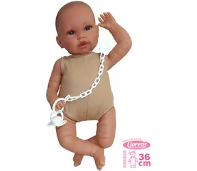 Llorens 636P NEW BORN 2 v 1 - realistická panenka miminko se zvuky a měkkým látkovým tělem - 36 cm / od 3 let
