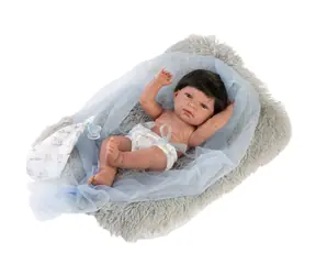 Llorens 73803 NEW BORN CHLAPEČEK - realistická panenka miminko s celovinylovým tělem - 40 cm / od 3 let