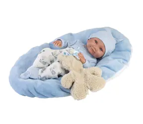Llorens 73807 NEW BORN CHLAPEČEK - realistická panenka miminko s celovinylovým tělem - 40 cm / od 3 let